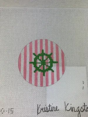 * Kristine Kingston Designs KKNTO-15 Ship Wheel on Stripe