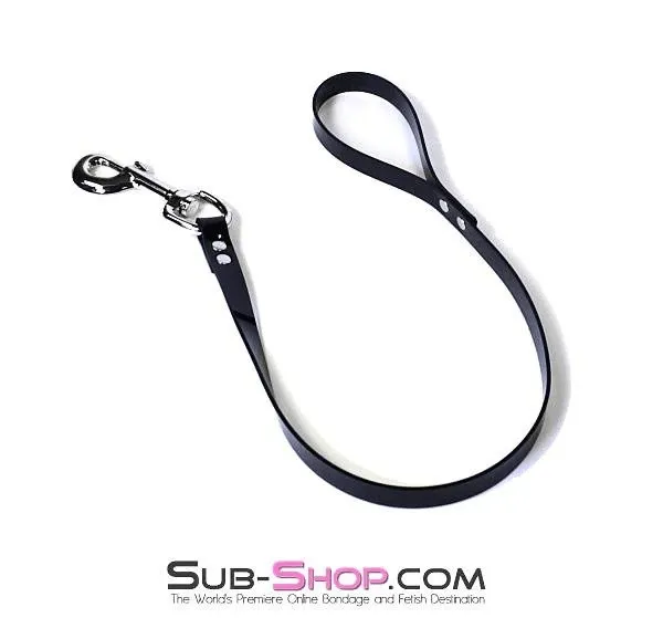 0750A      Black Luxe PVC Bondage Leash
