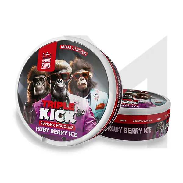 100mg Aroma King Triple Kick NoNic Pouches - 25 Pouches