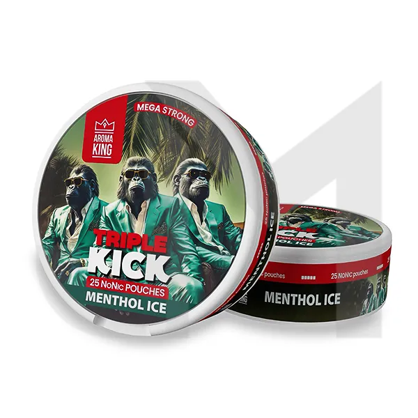100mg Aroma King Triple Kick NoNic Pouches - 25 Pouches