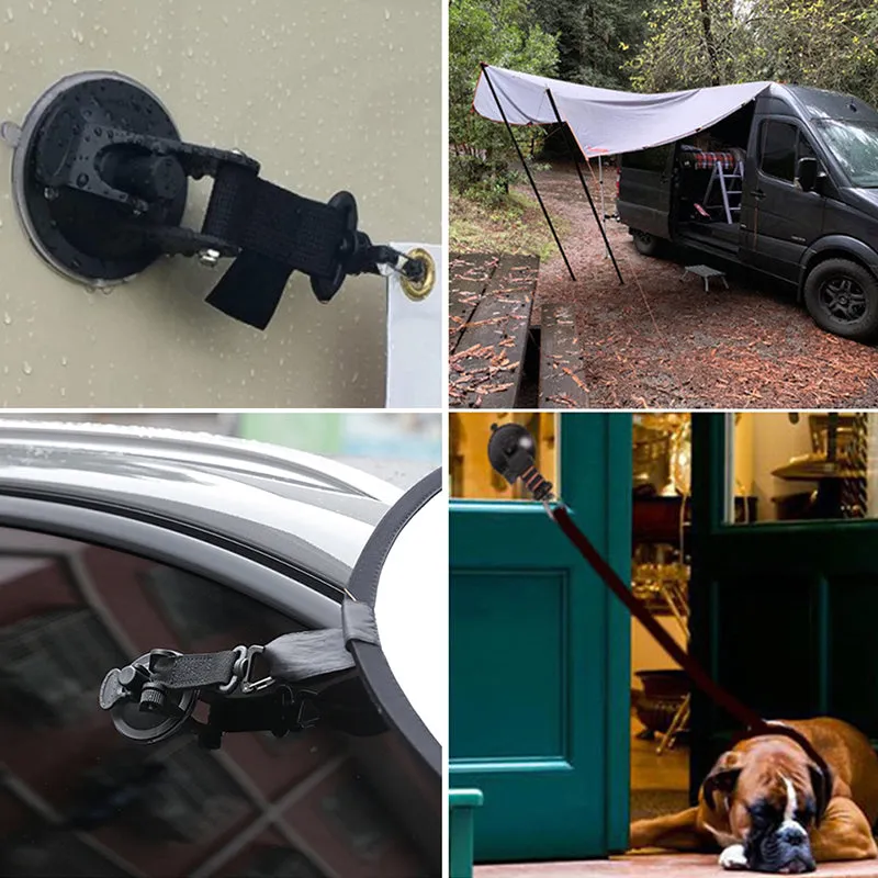 2/4 Pcs Outdoor Suction Cup Anchor Tie Down Camping Tarp Car Side Awning Pool Tarps Tents Securing Hook Multi Tool Camping Gear