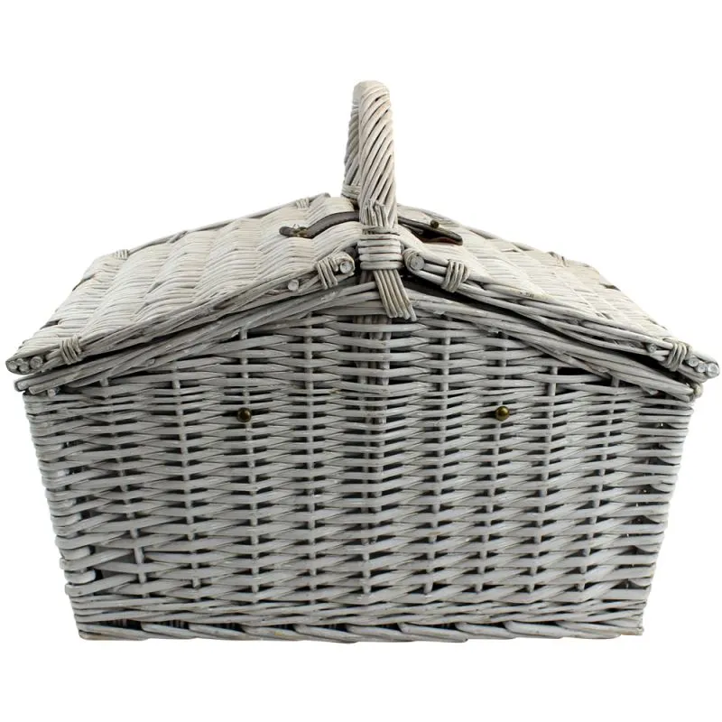 4 Person Huntsman Willow Picnic Hamper Cooler White