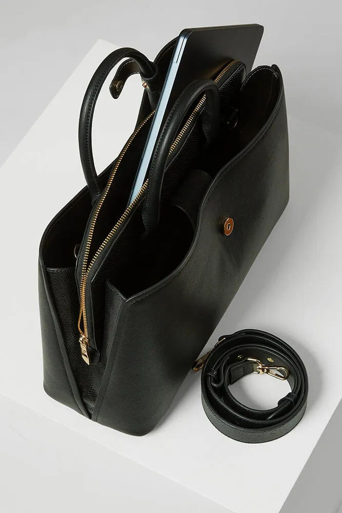 Annabella Black Laptop Work Tote