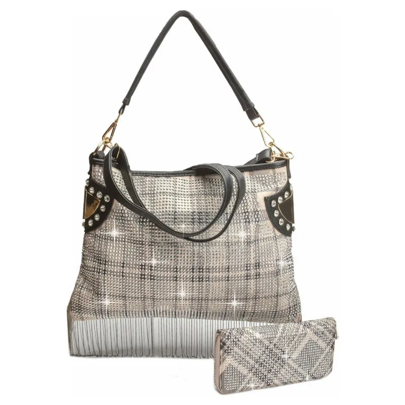 As if rhinestone and fringe bag and wallet