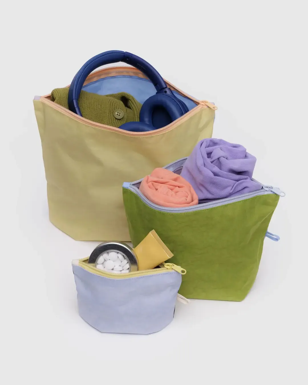 Baggu Go Pouch Set - Pastels Colorblock