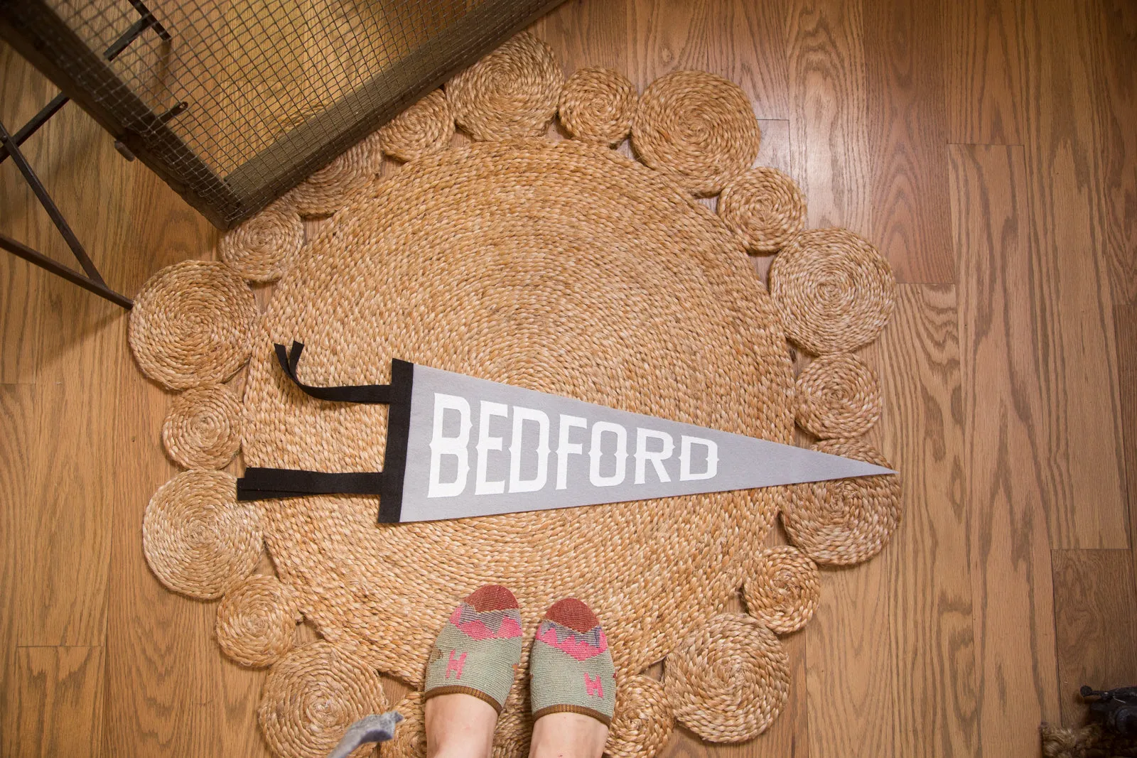 Bedford NY Felt Pennant Gray