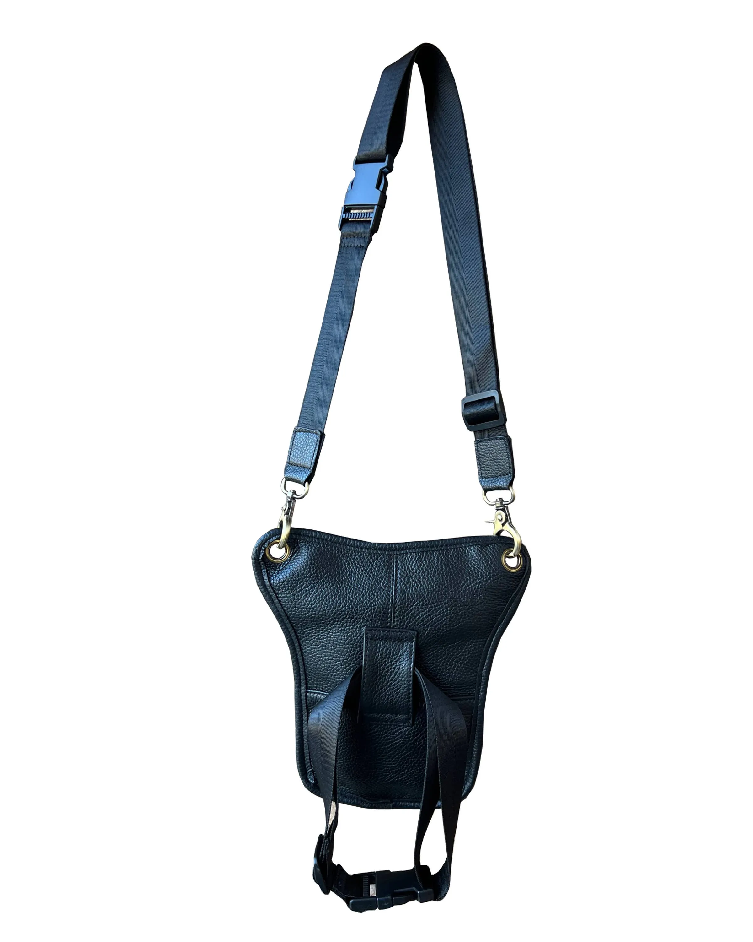 Brown Cowhide Crossbody shoulder bag fanny pack leg bag
