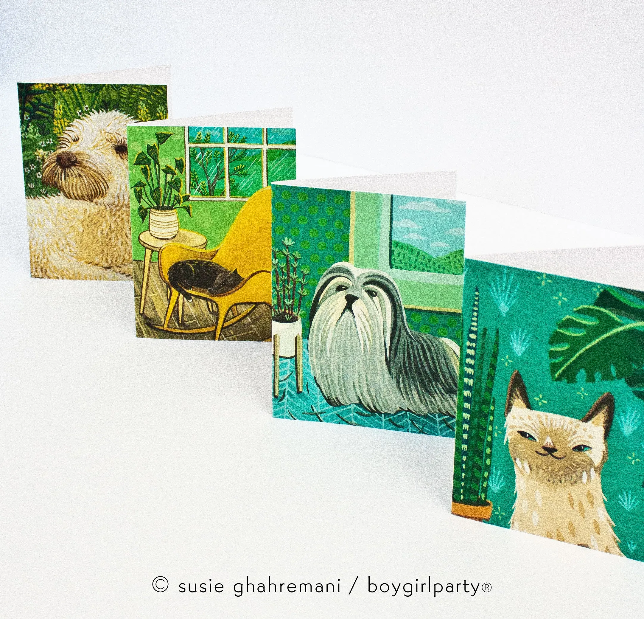 Cat and Dog Notecard Set – Blank Cards with envelopes – Cute Pet Greeting Cards