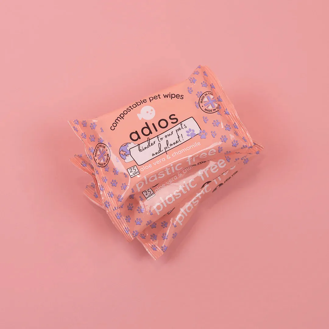 Compostable Pet Wipes – Plant-Based, Natural & Safe for Pets by Adios