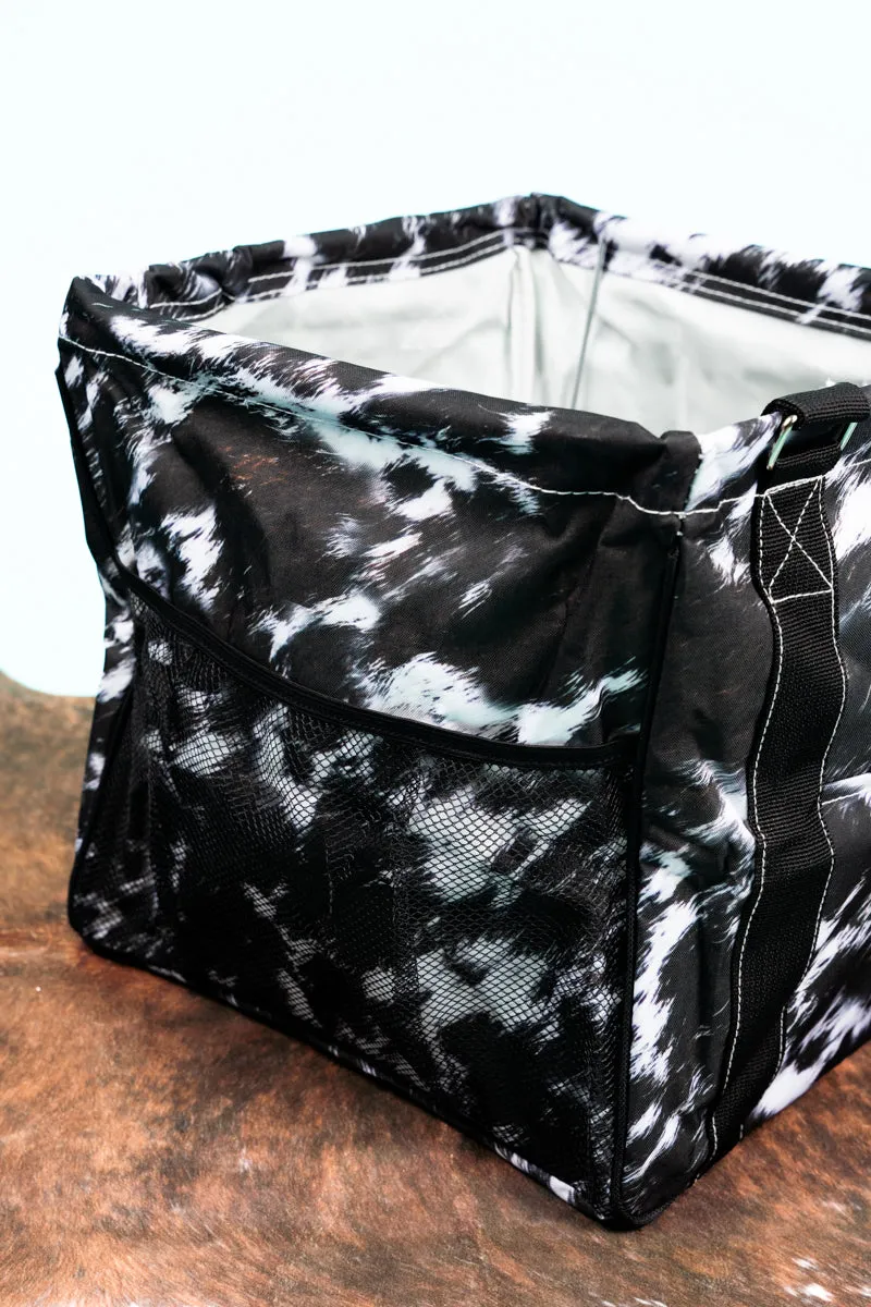 Cow-lifornia Dreaming Mini Collapsible Haul-It-All Basket with Mesh Pockets
