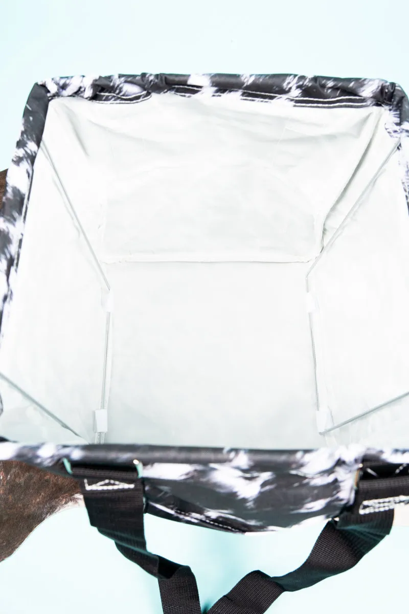 Cow-lifornia Dreaming Mini Collapsible Haul-It-All Basket with Mesh Pockets