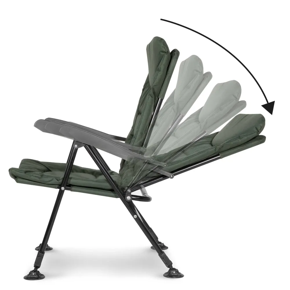 Dellonda Portable Reclining Fishing Chair with Armrests - A