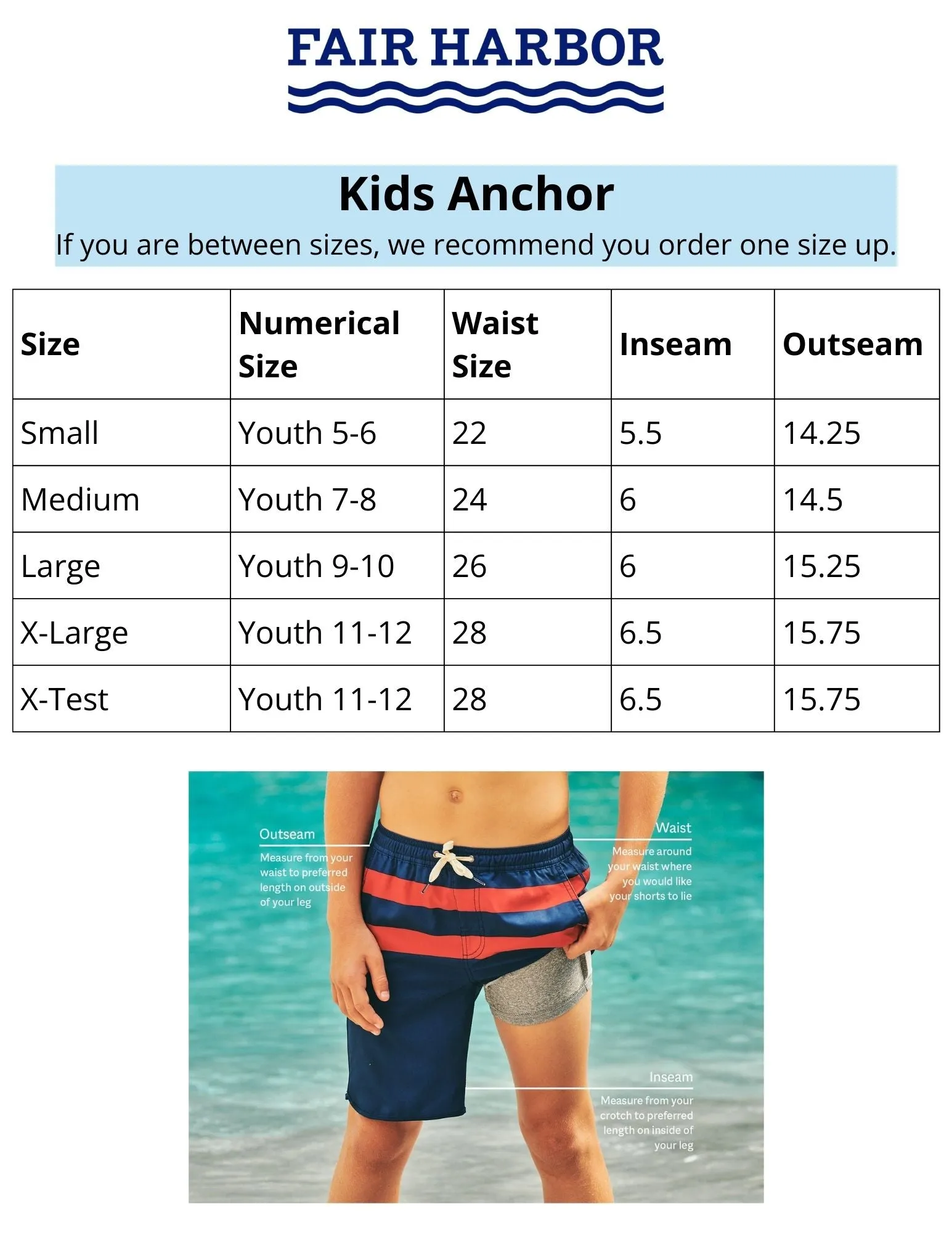 FAIR HARBOR- KIDS ANCHOR SWIM SHORT