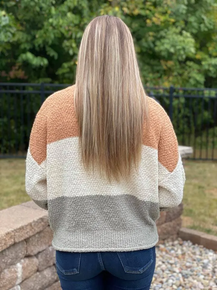 Fall Days Color Block Sweater