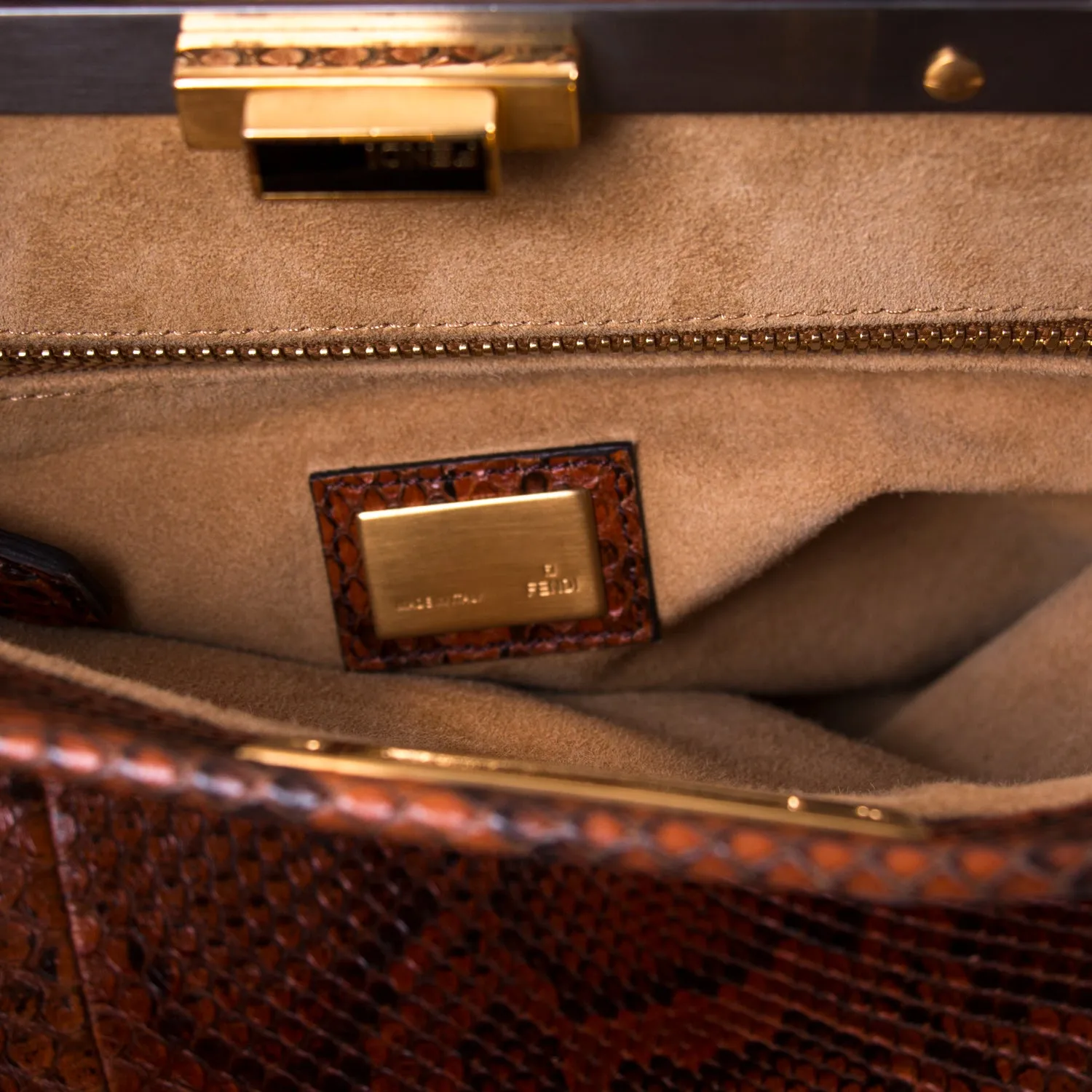 Fendi Python Medium Peekaboo Bag