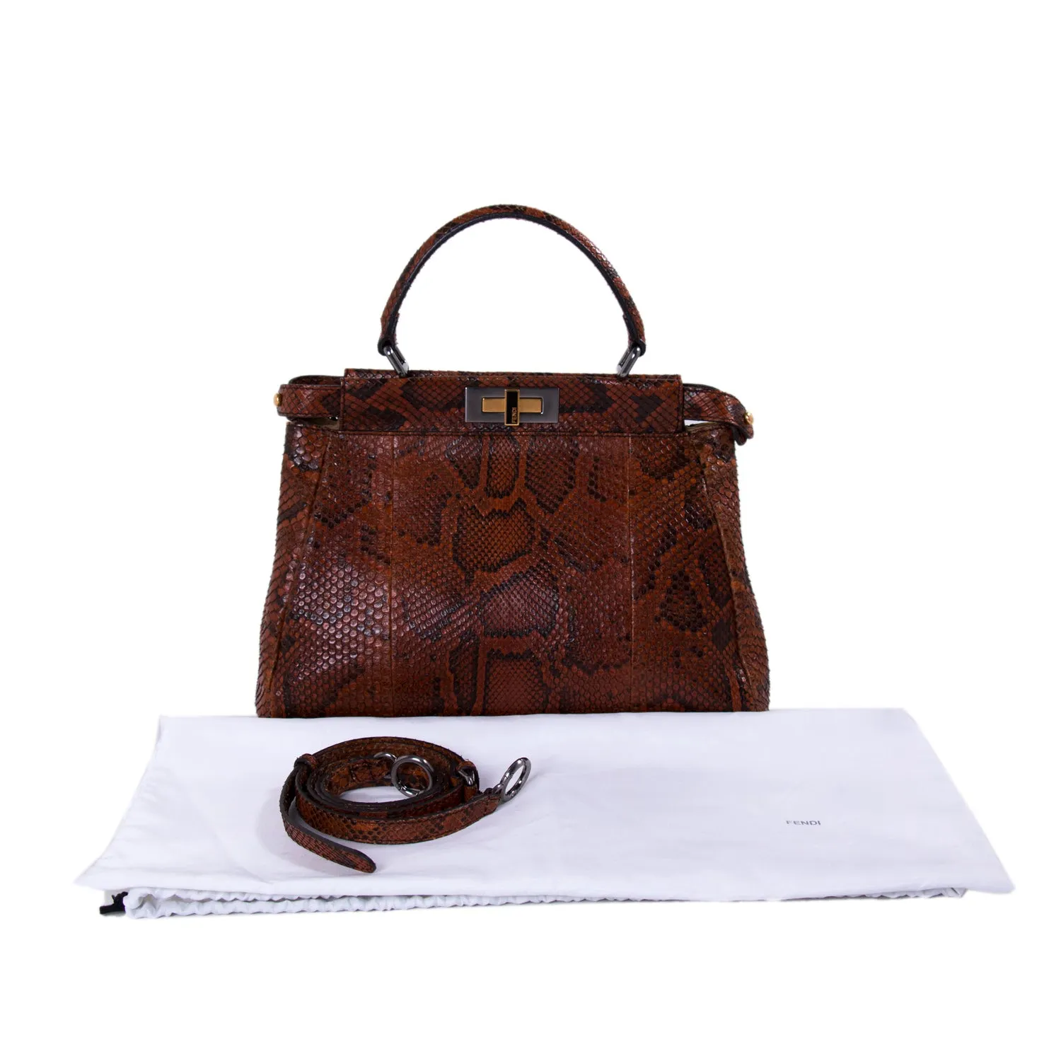Fendi Python Medium Peekaboo Bag