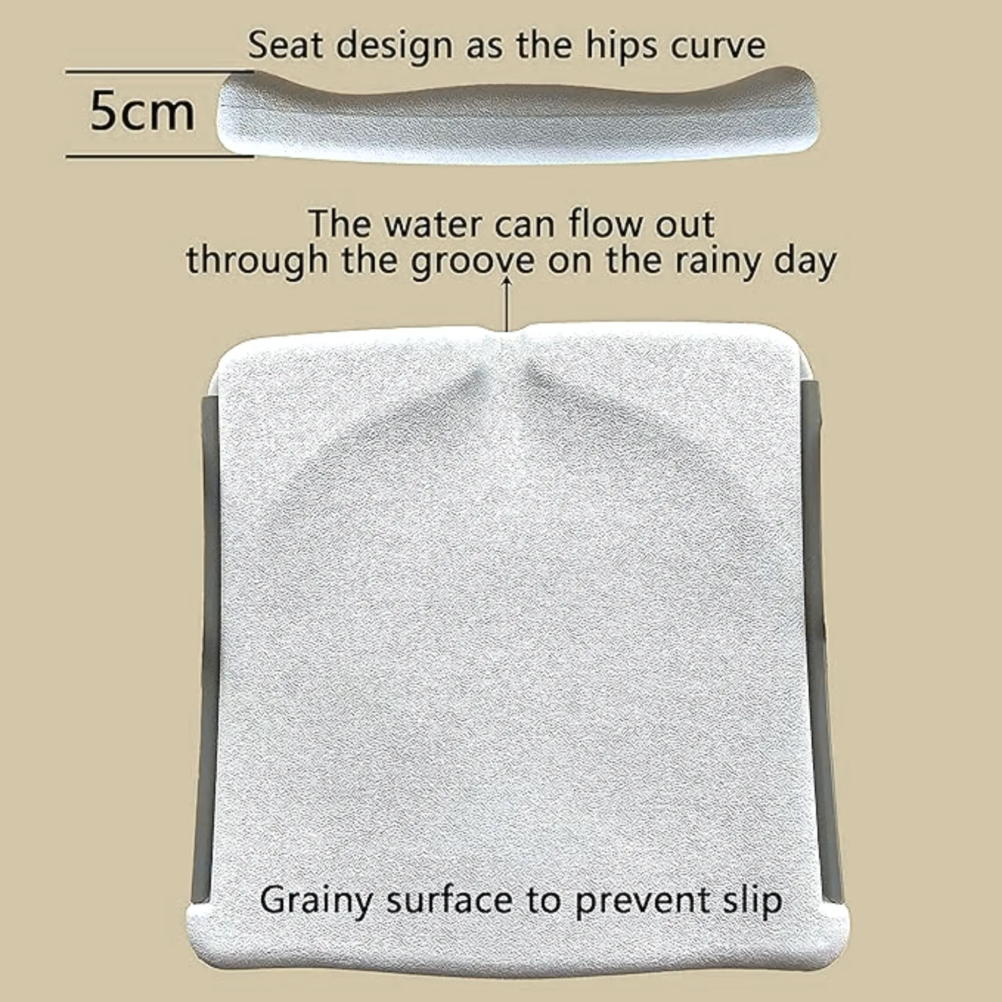 Foot Stool Folding Chair Folding Stool Portable Plastic Chair and Non-Slip Foot Pads Weatherproof Indoor and Outdoor