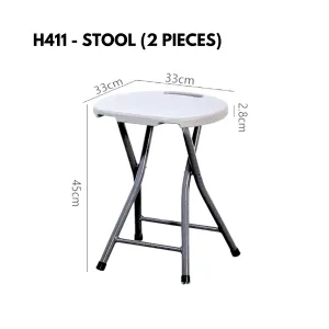 Foot Stool Folding Chair Folding Stool Portable Plastic Chair and Non-Slip Foot Pads Weatherproof Indoor and Outdoor