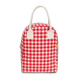 Gingham Red Zippered Lunch Bag