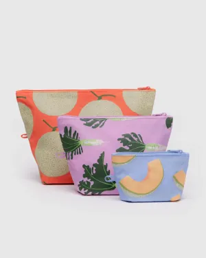 Go Pouch Set Pastels Japanese Produce | Baggu