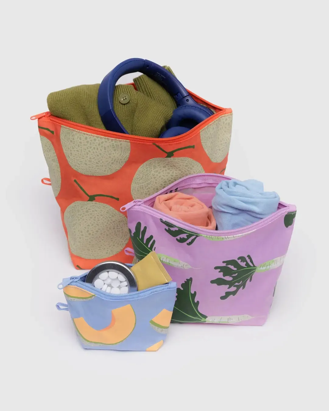 Go Pouch Set Pastels Japanese Produce | Baggu