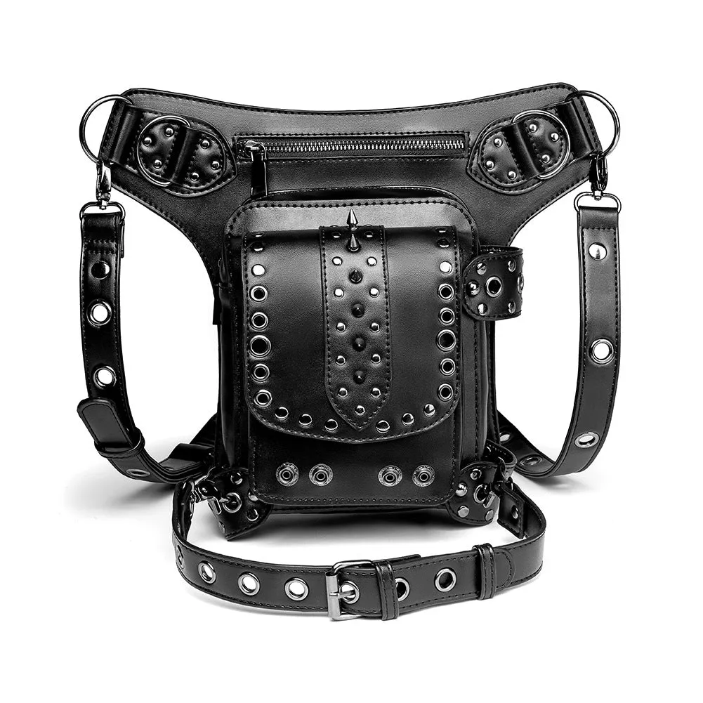 Gothic Steampunk Waist Bag Drop Leg Arm Bag Pack Waist Shoulder Fanny Pouch Bag