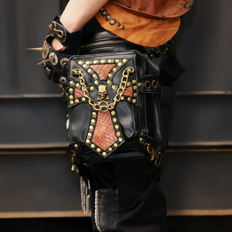 Gothic Steampunk Waist Bag Drop Leg Arm Bag Pack Waist Shoulder Fanny Pouch Bag