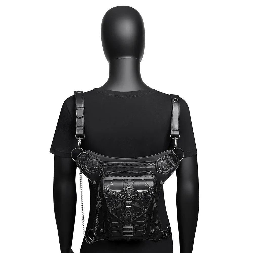 Gothic Steampunk Waist Bag Drop Leg Arm Bag Pack Waist Shoulder Fanny Pouch Bag