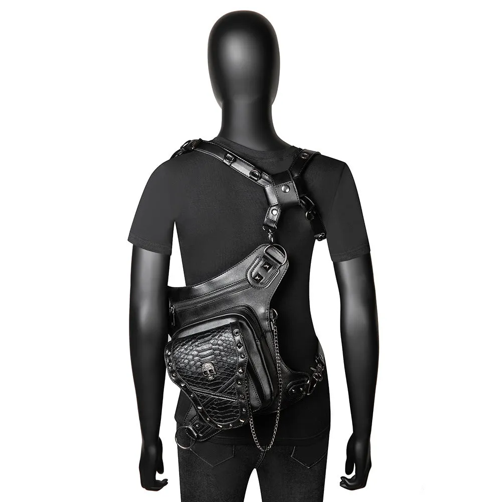 Gothic Steampunk Waist Bag Drop Leg Arm Bag Pack Waist Shoulder Fanny Pouch Bag