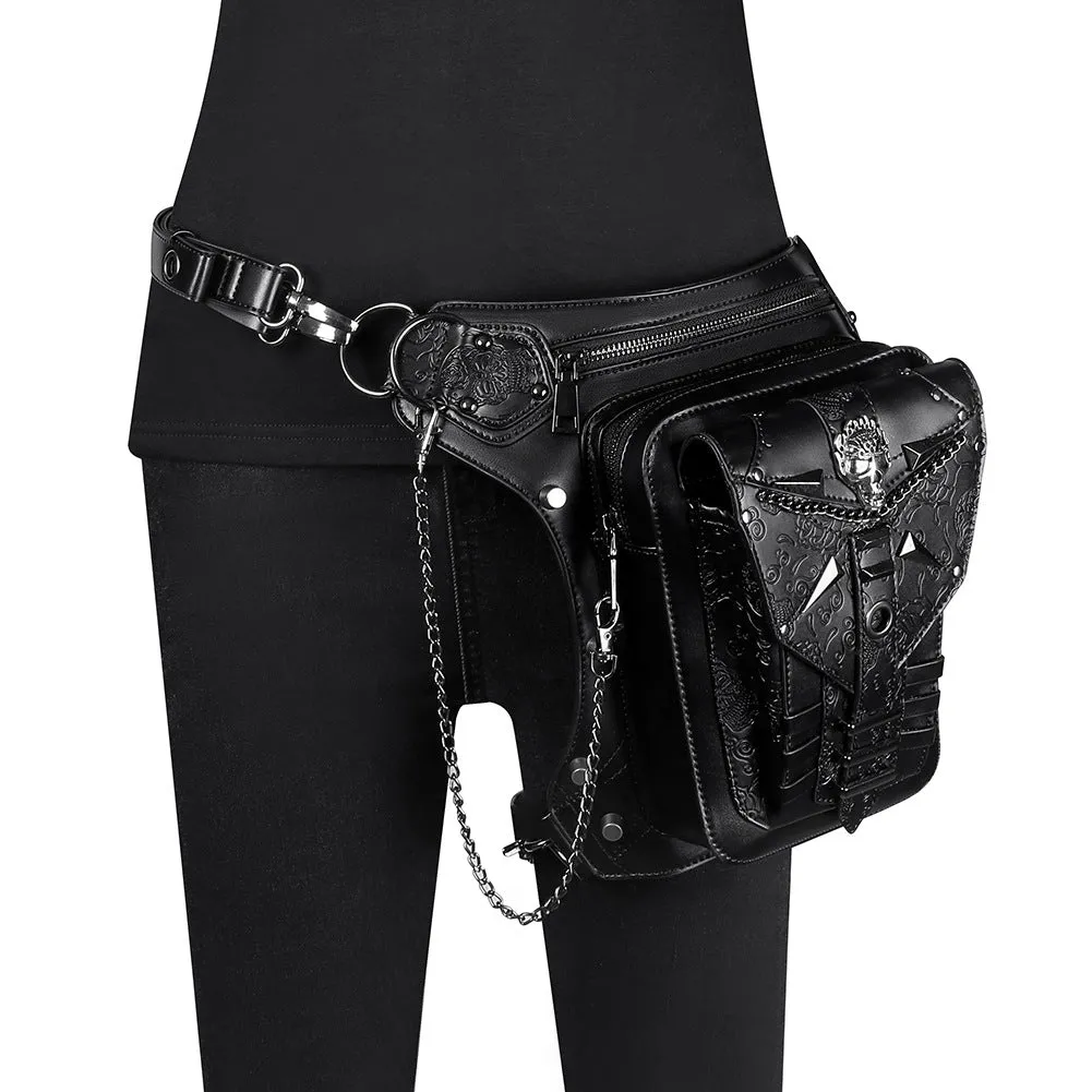 Gothic Steampunk Waist Bag Drop Leg Arm Bag Pack Waist Shoulder Fanny Pouch Bag