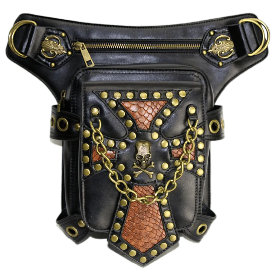 Gothic Steampunk Waist Bag Drop Leg Arm Bag Pack Waist Shoulder Fanny Pouch Bag