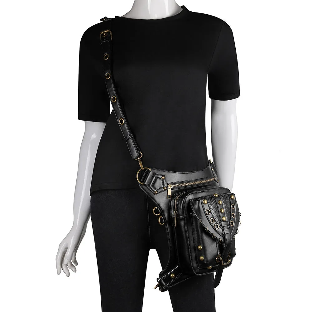 Gothic Steampunk Waist Bag Drop Leg Arm Bag Pack Waist Shoulder Fanny Pouch Bag