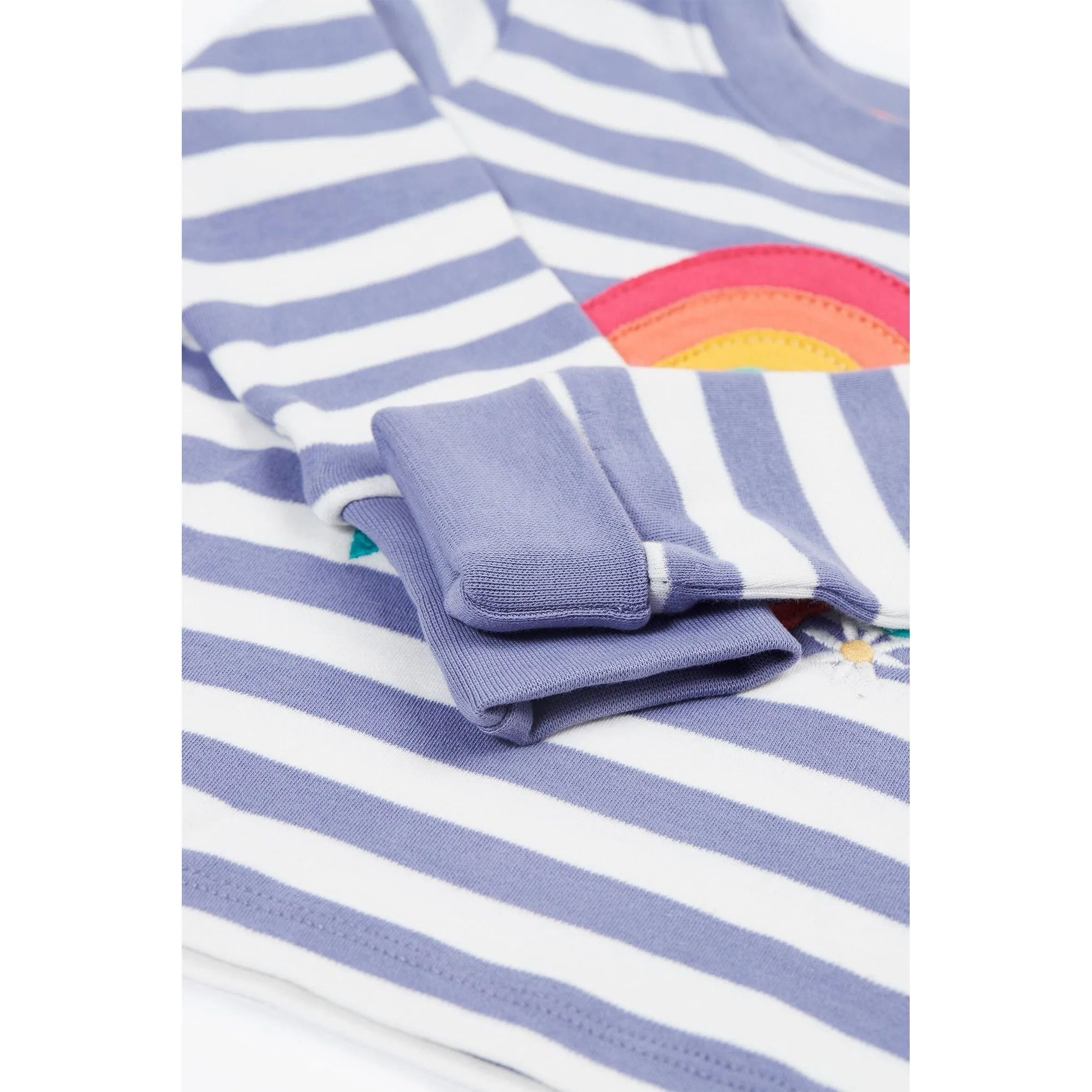 Grape Stripe/Rainbow Louise Applique Top - 1 Left Size 9-10 years