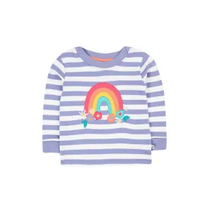 Grape Stripe/Rainbow Louise Applique Top - 1 Left Size 9-10 years