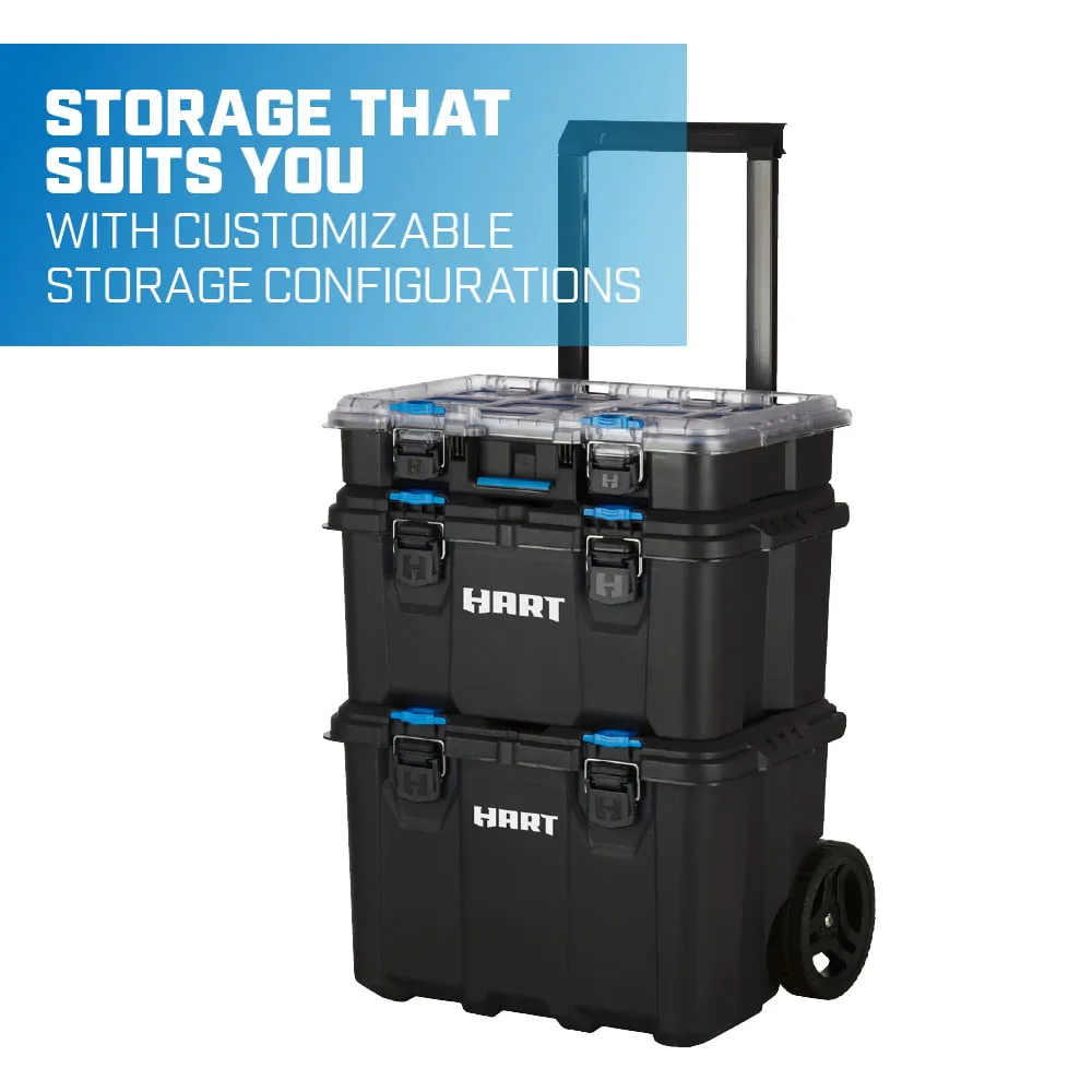 HART Stack System Tool Box with Removable Organizer Bins, Fits Modular Storage S