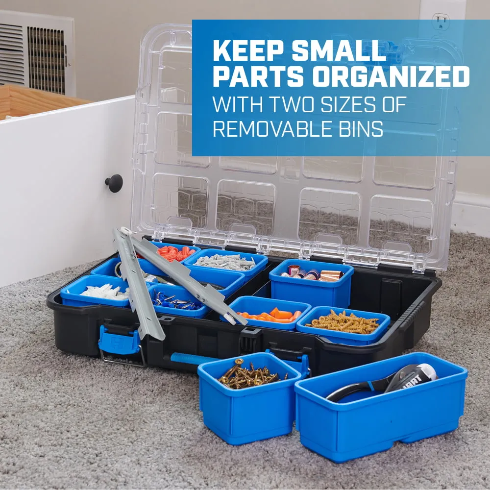 HART Stack System Tool Box with Removable Organizer Bins, Fits Modular Storage S