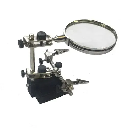 Heavy Duty Helping Hand Magnifier Magnifying Glass Soldering Clamp Stand