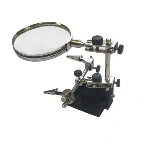 Heavy Duty Helping Hand Magnifier Magnifying Glass Soldering Clamp Stand