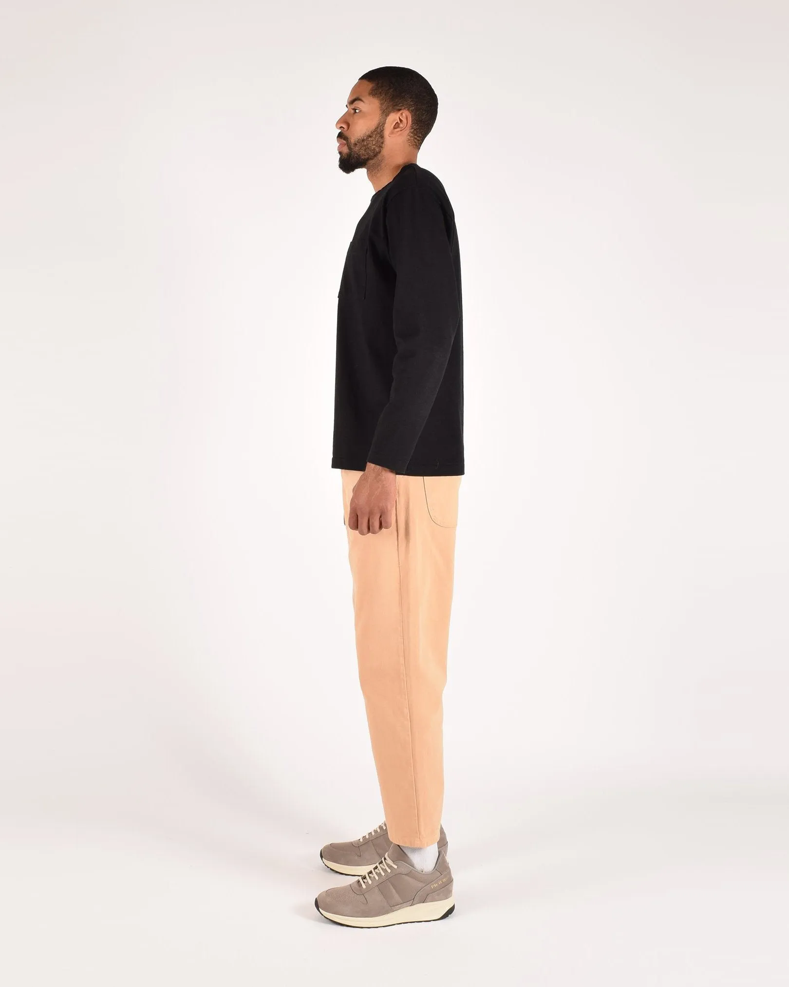 Heavy Duty Long Sleeve Tee - Single Pocket - Black