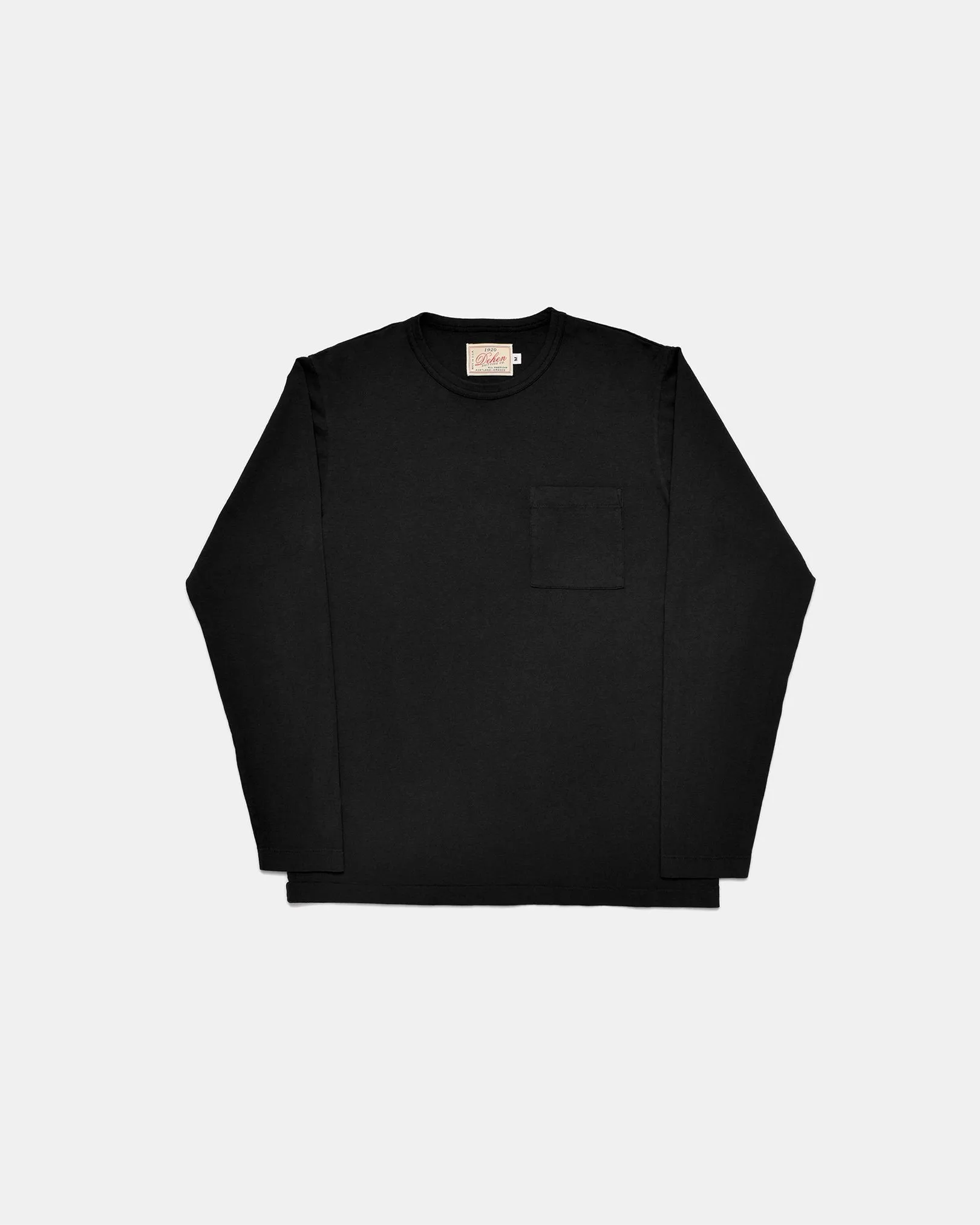 Heavy Duty Long Sleeve Tee - Single Pocket - Black