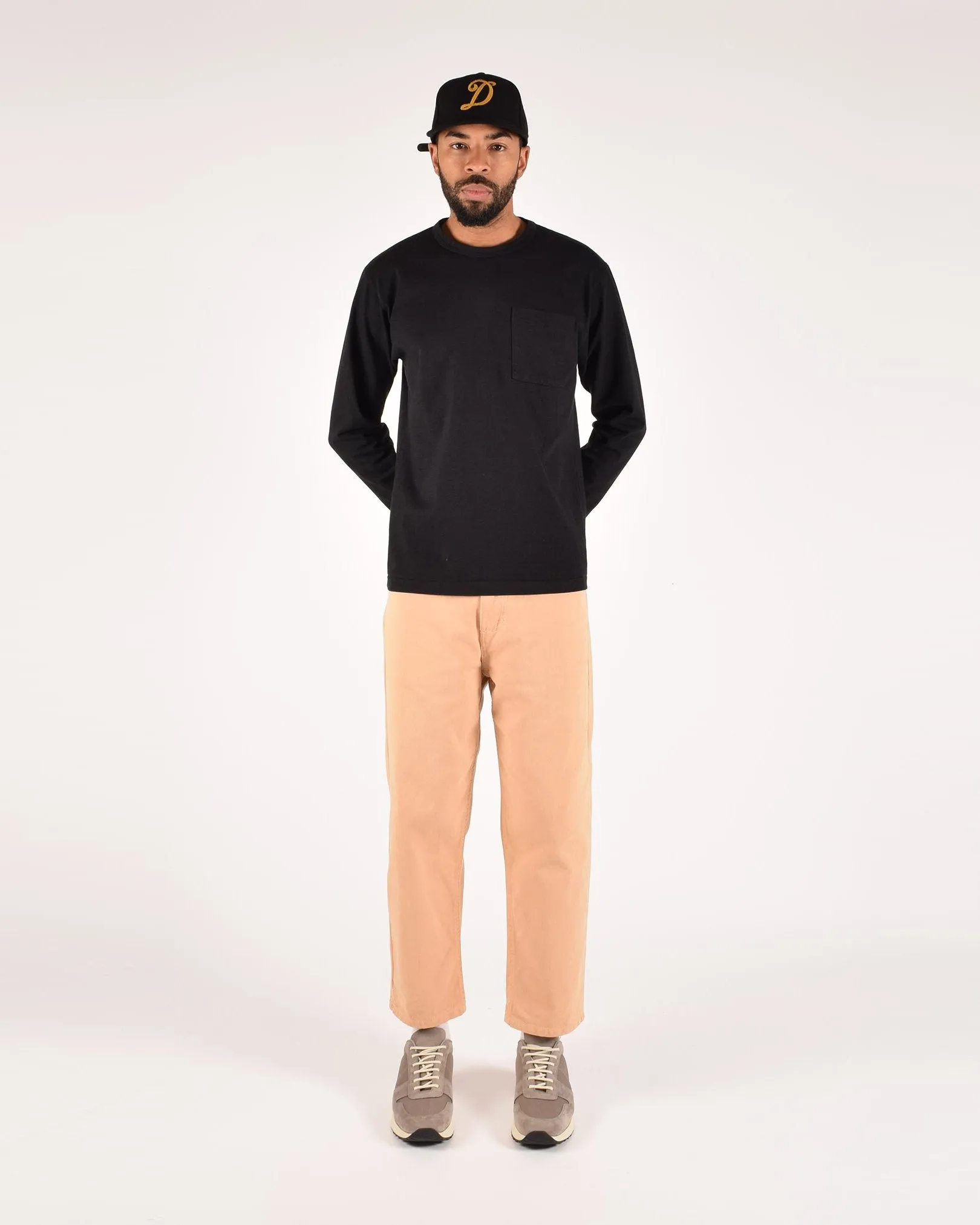 Heavy Duty Long Sleeve Tee - Single Pocket - Black