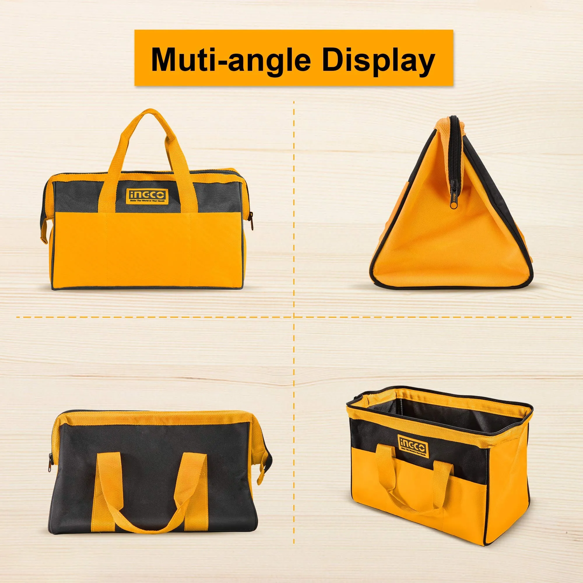 Ingco 13-Inch Tool Bag with 6 Pockets – HTBG281328