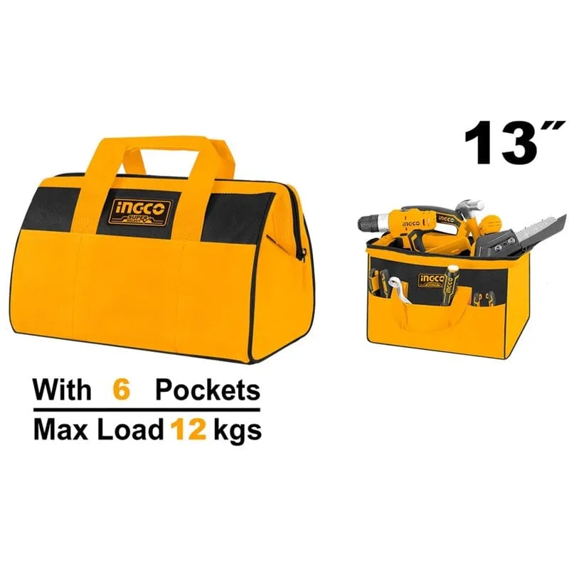 Ingco 13-Inch Tool Bag with 6 Pockets – HTBG281328