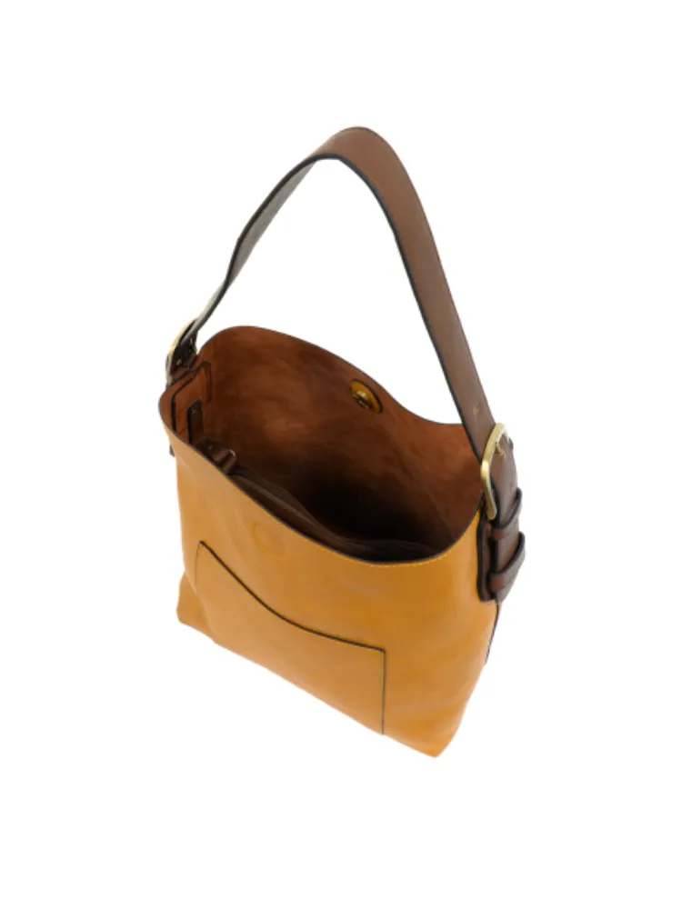 Joy Susan Classic Hobo Handbag- Tuscan Sun / Coffee Handle