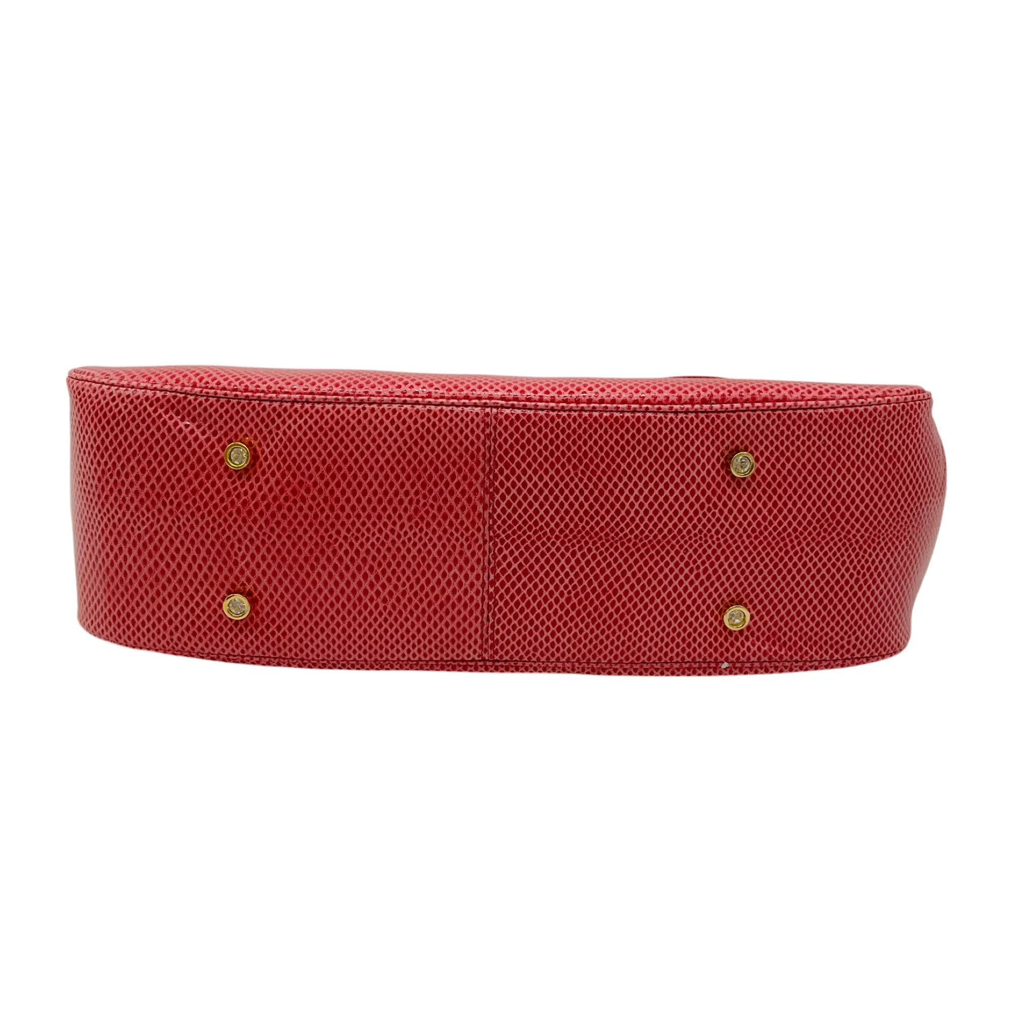 Judith Leiber Pink Lizard Skin Leather Shoulder Bag