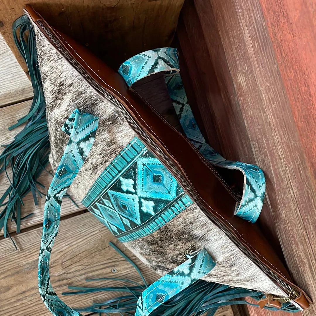 June - Dark Brindle w/ Turquoise Matrix Navajo