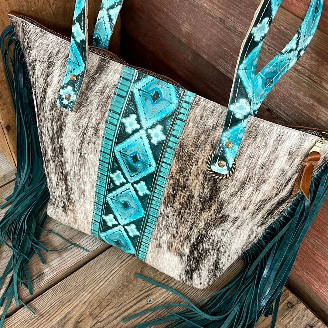 June - Dark Brindle w/ Turquoise Matrix Navajo