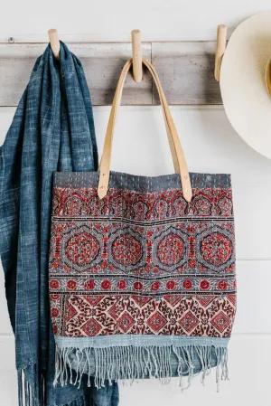 Kantha Quilt Fringe Tote