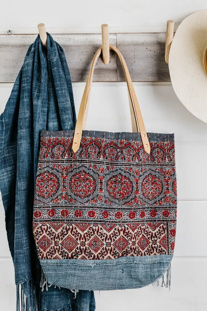 Kantha Quilt Fringe Tote
