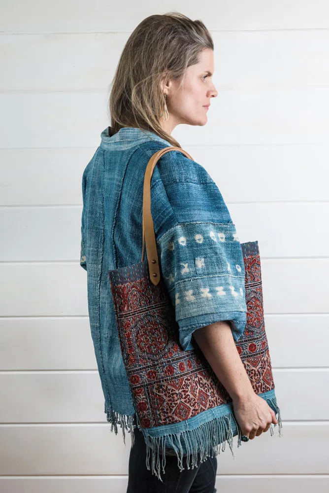 Kantha Quilt Fringe Tote